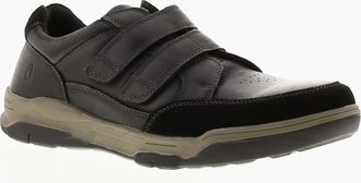 Hush Puppies Mens Hush Puppies Mens Shoes Casual Fabian Double Strap Leather Touch Fastening black - Size: 9