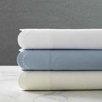 Frontgate Scallop Percale Sheet Set - Mist Blue, Queen in Mist Blue - Frontgate Resort Collection