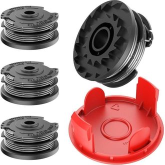 OEM Bobinas De Hilo Para Desbrozadora Bosch Art 36-36 Li, Art24/24+, Art 27/27+, Art 30/30+, Bobina De Repuesto F016800351 (4 Bobinas De Hilo + 1 Tapa Par