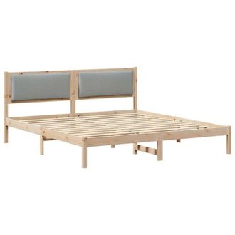 vidaXL Bed Frame Light Grey 200 x 200 cm Solid Pine Wood vidaXL