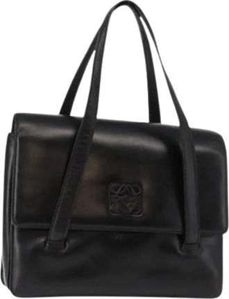 Loewe Pre-owned Shoulder Bags, female, Black, Size: ONE SIZE Pre-owned Leather Tote