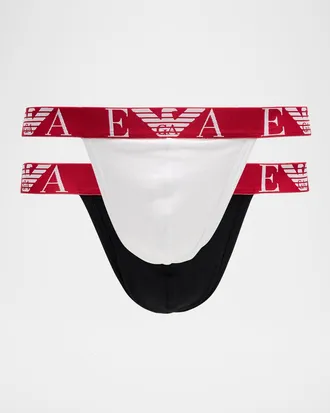 Emporio Armani Men & apos;s Bold Monogram Two-Pack Cotton Jock Straps
