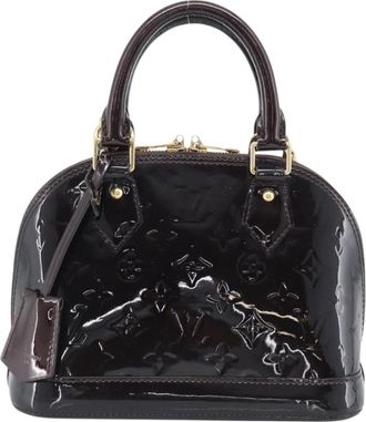 Louis Vuitton Alma Patent Leather Brown Patent_Leather Handbag (Pre-Owned)