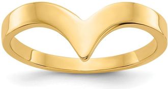 Diamond2Deal 14k Yellow Gold Polished Chevron Ring
