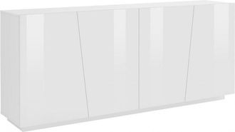 Dmora Credenza moderna a 4 ante, Made in Italy, Madia da cucina, Buffet di design da soggiorno, cm 200x43h86, colore Grigio Ardesia, con imballo rinforzato