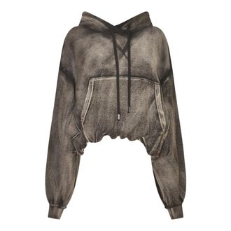 R13 Balloon Popover Hoodie - Dames - Hoodies - Zwart - M - Katoen - Hoodies & sweatvesten