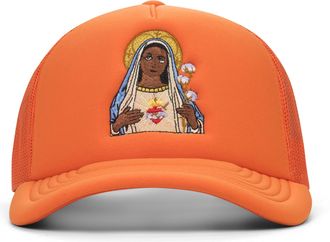 Denim Tears Orange Black Madonna Trucker Hat