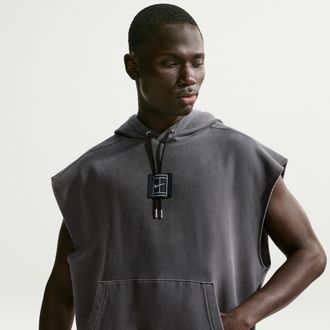 Nike Mens Court Slam Tennis Sleeveless Pullover Hoodie in Grey | IF1938-060