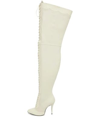 Gucci snakeskin-embossed leather boots - women - Calf Leather/Calf Leather/Calf Leather/Rubber - 40 - White