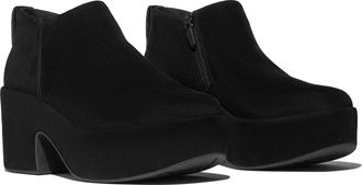 FitFlop Fitflop Platfforms Heeled Short Suede WoMens Black Boots - Size UK 8
