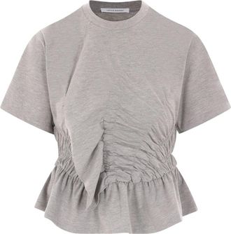 Cecilie Bahnsen T-shirt con ruches - Grigio