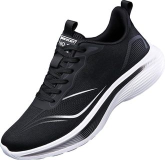 Generic Men s Running Shoes with mesh Anti Odor Anti Slip Breathable Shock Absorbing Lightweight and Casual Running Shoes (Black,7.5)