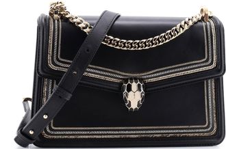 Bulgari Serpenti Diamond Blast Shoulder Bag Embellished Leather Mini