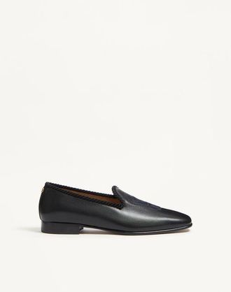 Valentino Garavani Mocassino Les Alc&ocirc;vettes In Capretto Uomo NERO 40.5