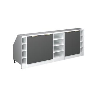 Vicco Armario De Cocina Para Techo Inclinado R-line, Antracita-oro, 210 Cm Lote De 5 Carcasas De Armario 60 Cm De Profundidad, Vicco