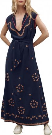 The Great. Womens The Beaded Corridor Dress In Navy