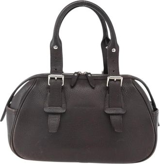 Burberry Pre-owned Handbags, female, Brown, Size: ONE SIZE Pre-owned Vintage Leather Satchel Bag