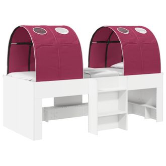 vidaXL Cama Con T&uacute;nel 4 Pcs Blanco Y Rojo Madera De Ingenier&iacute;a Vidaxl