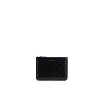 Comme Des Gar&ccedil;ons Polka Dot Ritssluiting Portemonnee - Heren - Accessoires - Zwart - Maat: ONE Size Leer