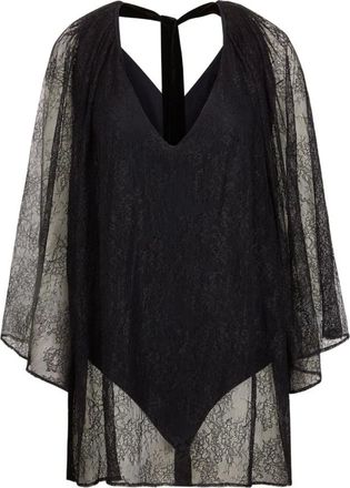 Nina Ricci Tops, Dames, Zwart, S, Lace Cape Bodysuit