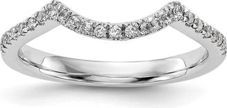 Diamond2Deal 14k White Gold Lab Grown Diamond Wedding Band Ring 1/4Ct Clarity- VS Color- G-H
