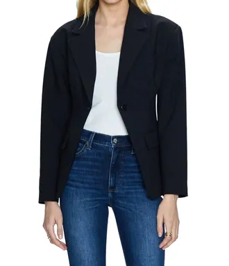 Pistola Denim Stassi Cinched Waist Blazer In Black