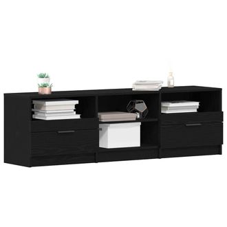 Berkfield Home TV Cabinet Black Oak 150x33, 5x45 cm Engineered Wood