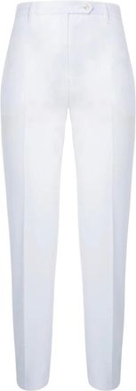 Kiton Handgemaakte witte katoenen sigarettenbroek - Dames - Slim Fit Broeken - Wit - XS - Katoen - Broeken