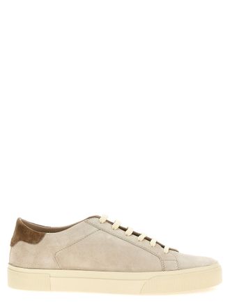 Brunello Cucinelli Beige Calfskin Low Top Mens Sneakers