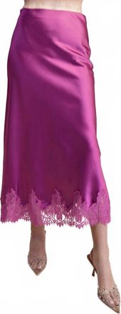 Glam High Waist Midi Lace Skirt In One Color