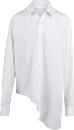 Ssheena asymmetric-hem shirt - White