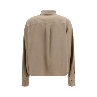 Brunello Cucinelli Embellished Denim Shirt - Beige
