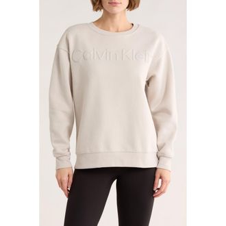 Calvin Klein Puff Print Fleece Sweatshirt in Porcini at Nordstrom Rack, Size X-Large