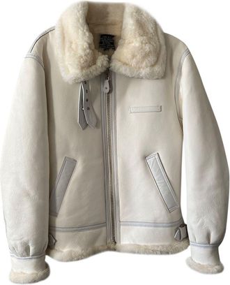 Avirex White B-3 Mouton Jacket Size L