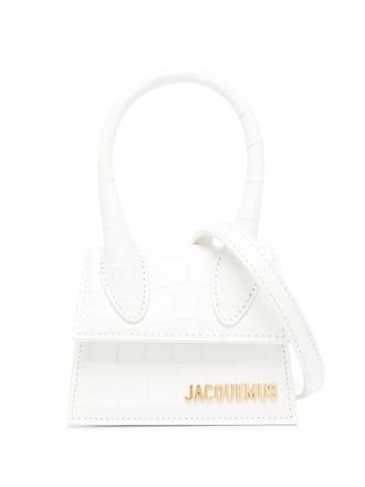 Jacquemus Le Chiquito crocodile-embossed mini bag - women - Cotton/Calf Leather - OS - White