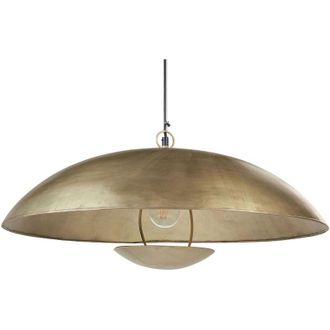 Beliani Lampada a sospensione in ferro, appesa a soffitto con paralume a cupola, illuminazione domestica fatta a mano in ottone Palar