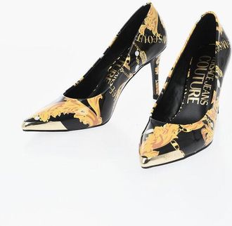 Versace JEANS COUTURE Eco-Leather Pumps Baroque Pattern 10cm size 36