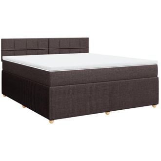 vidaXL Vidaxl - Cama Box Spring Con Colch&oacute;n Tela Marr&oacute;n Oscuro 180x200 Cm
