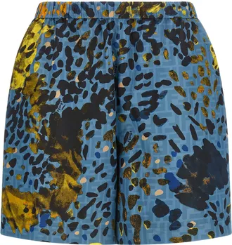 Fendi Blue Polyester Bermuda Womens Shorts