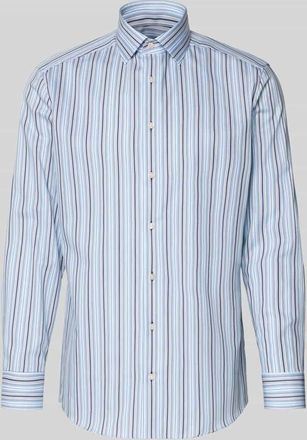 Olymp Regular Fit Business-Hemd mit Streifenmuster und Kentkragen in Bleu, Gr&ouml;&szlig;e 39