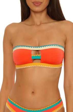 Lucky Brand Avila Bandeau Bikini Top in Scarlet at Nordstrom, Size Large