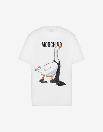Moschino Goose organic cotton jersey T-shirt - White