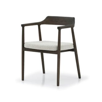 Woodek Silla en roble marr&oacute;n, asiento beige