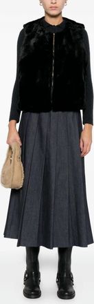 Forte_Forte Eco Fur Vest In Black