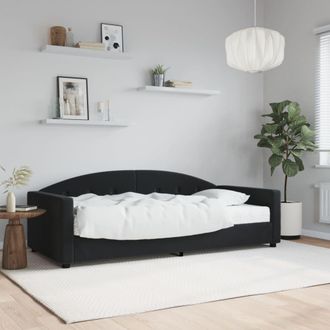 vidaXL Sof&aacute; Cama Con Colch&oacute;n Terciopelo Negro 90x190 Cm Vidaxl