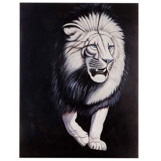 Hhg Hhg - Nunca Usado] Pintura Al &Oacute;leo Le&oacute;n Blanco, 100% Pintado A Mano Pintura Mural Xl, 120x90cm