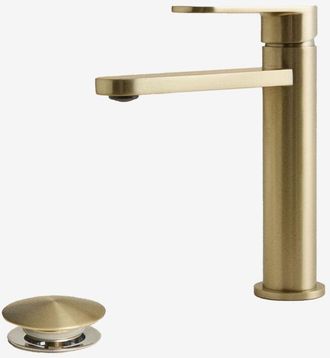 Sklum Sklum - Set De Grifo De Lavabo En Lat&oacute;n Alameda Y V&aacute;lvula De Desag&uuml;e Para Lavabo Tipo Click-clack En Acero Inoxidable Y Lat&oacute;n Orveta