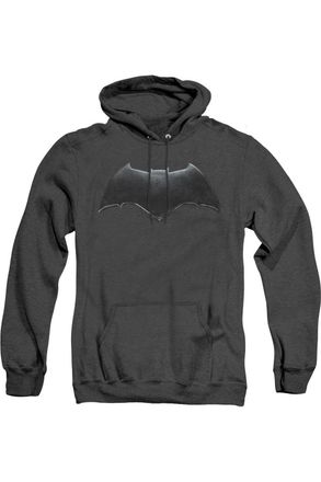 Gildan Justice League Movie Batman Logo Adult Heather Hoodie / Hooded Sweatshirt