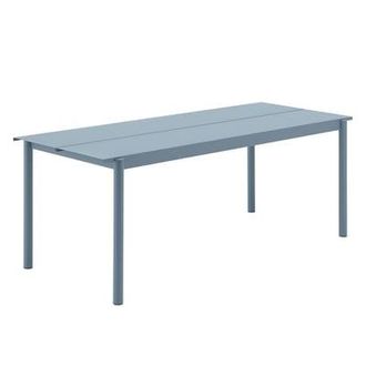 MUUTO Rectangular table Linear - Blue - Powder-coated steel - Designer Thomas Bentzen