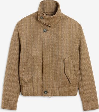 Ami Kurze Wolljacke mit Fischgr&auml;tmuster Chevron